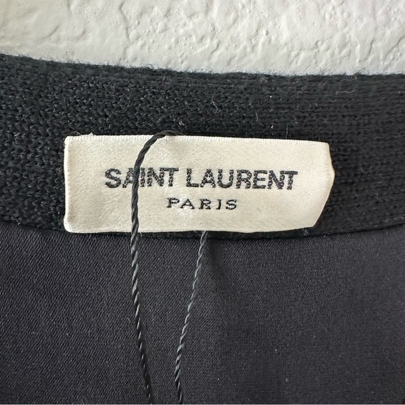 SAINT LAURENT Black Over-Sized Cardigan with Gold Star Details SZ M - Picture 5 of 9